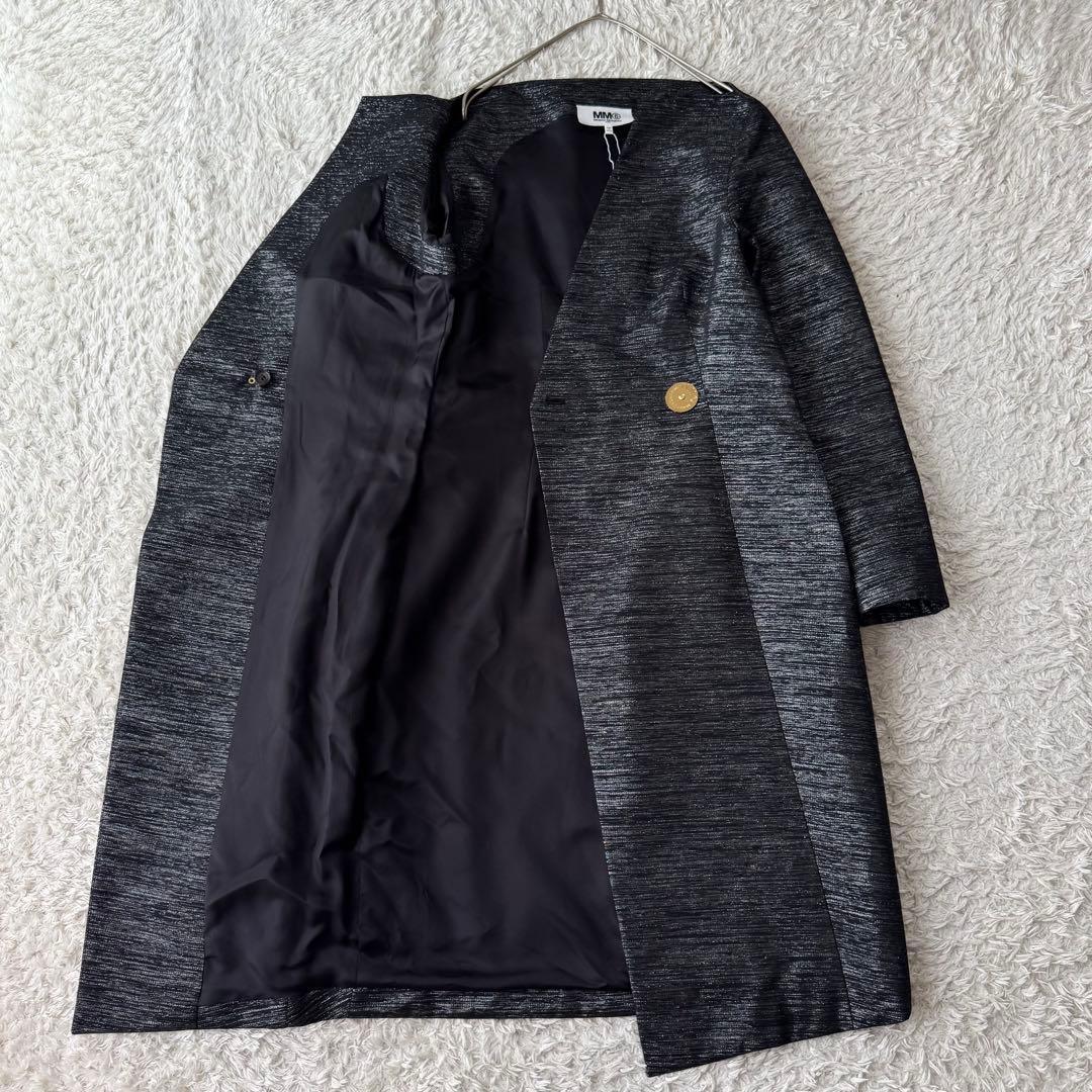 未使用 メゾンマルジェラ ロングコート ラメ メランジ 玉紐 金釦 イタリア製