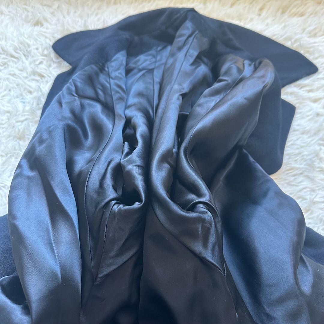 アクアスキュータム　英国製　ロングコート　ラグラン袖　Aライン　黒　ブラック