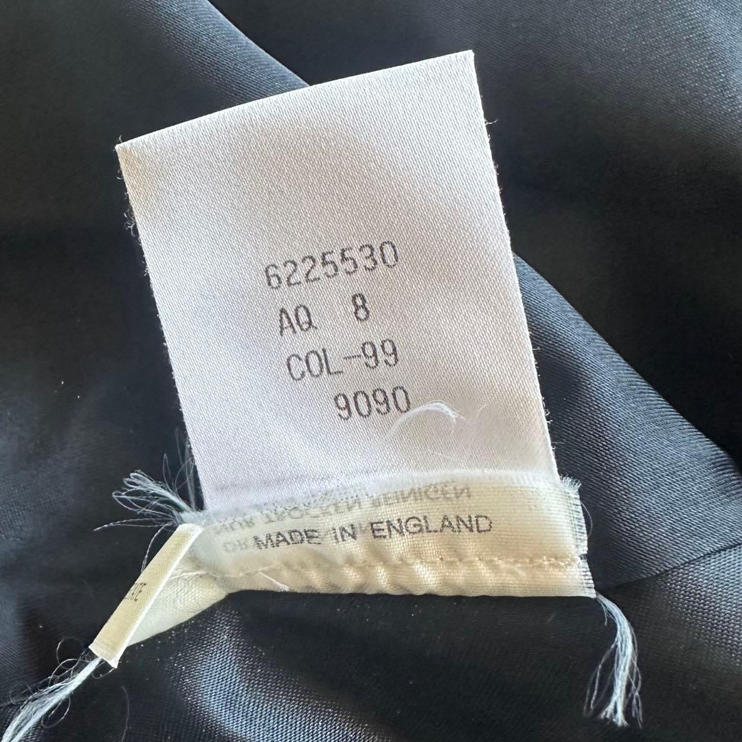 アクアスキュータム　英国製　ロングコート　ラグラン袖　Aライン　黒　ブラック