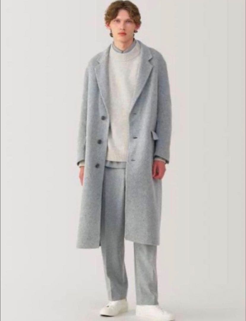 MUJILabo カシミヤチェスターコート グレー Lサイズ