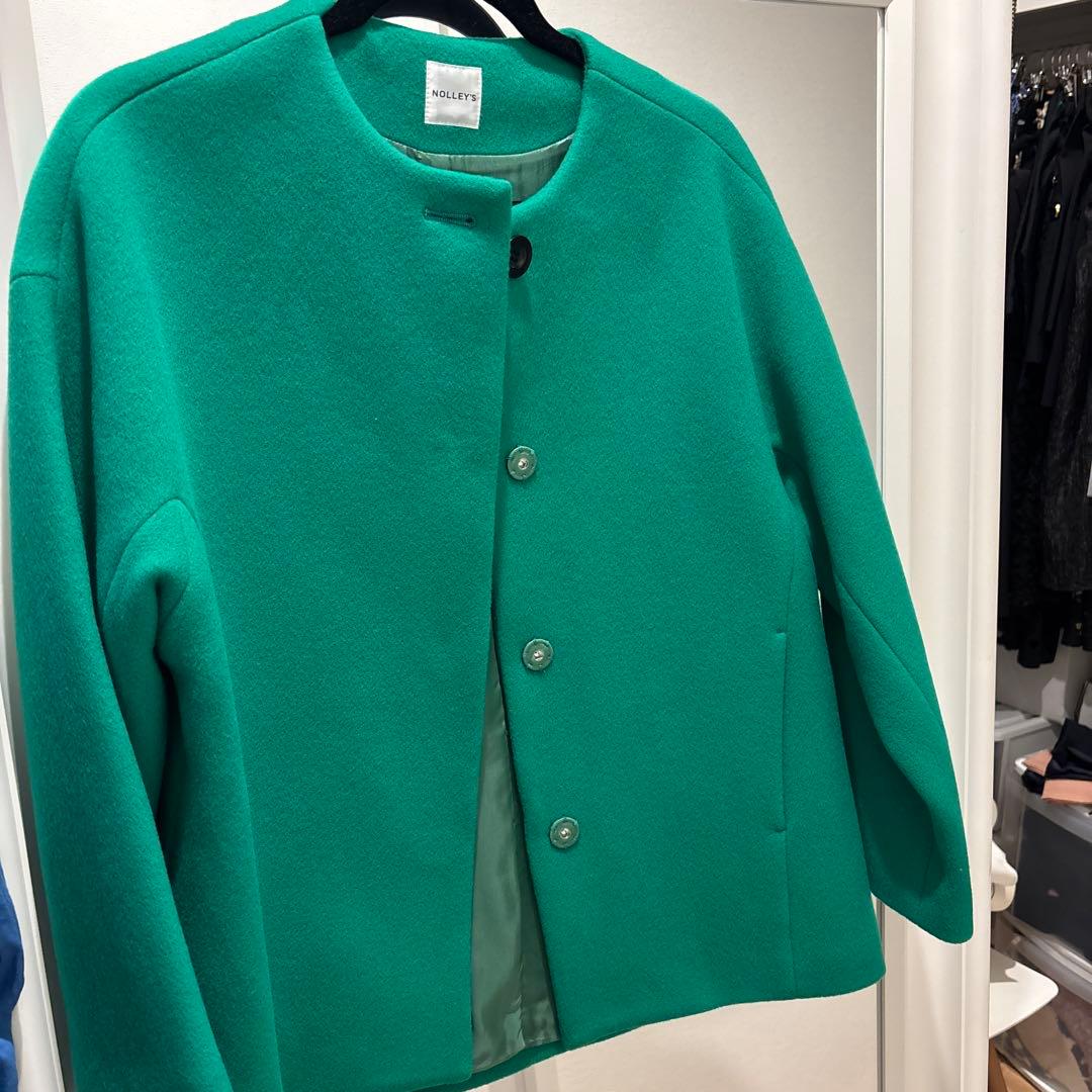 NOLLEY'S ノーカラージャケット グリーン