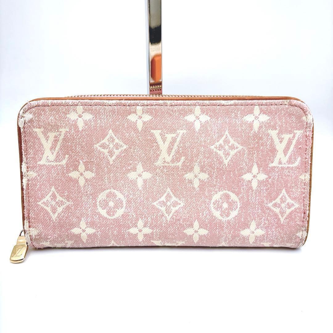 IC搭載　ルイヴィトン　ジッピーウォレット　デニム　ジャガード　モノグラム