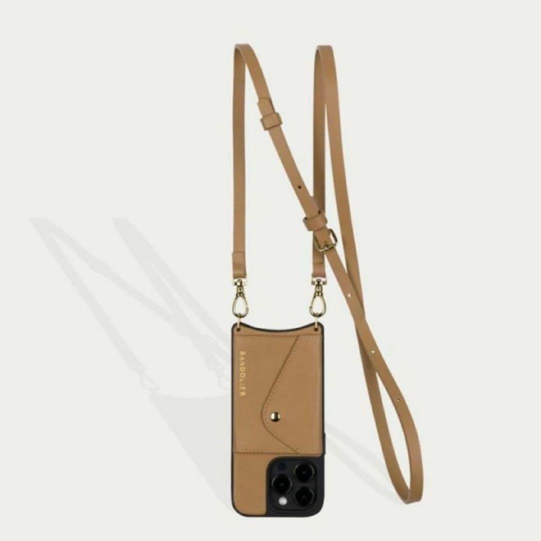 ◆バンドリヤー ドナ サイドスロット タン iPhone15 BANDOLIER