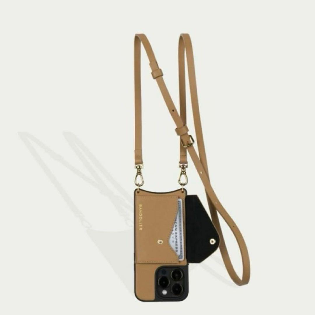 ◆バンドリヤー ドナ サイドスロット タン iPhone15 BANDOLIER