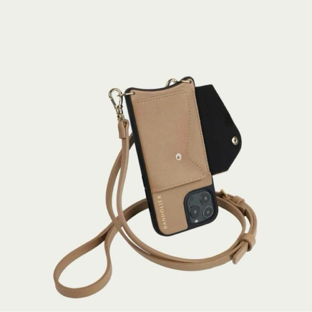 ◆バンドリヤー ドナ サイドスロット タン iPhone15 BANDOLIER