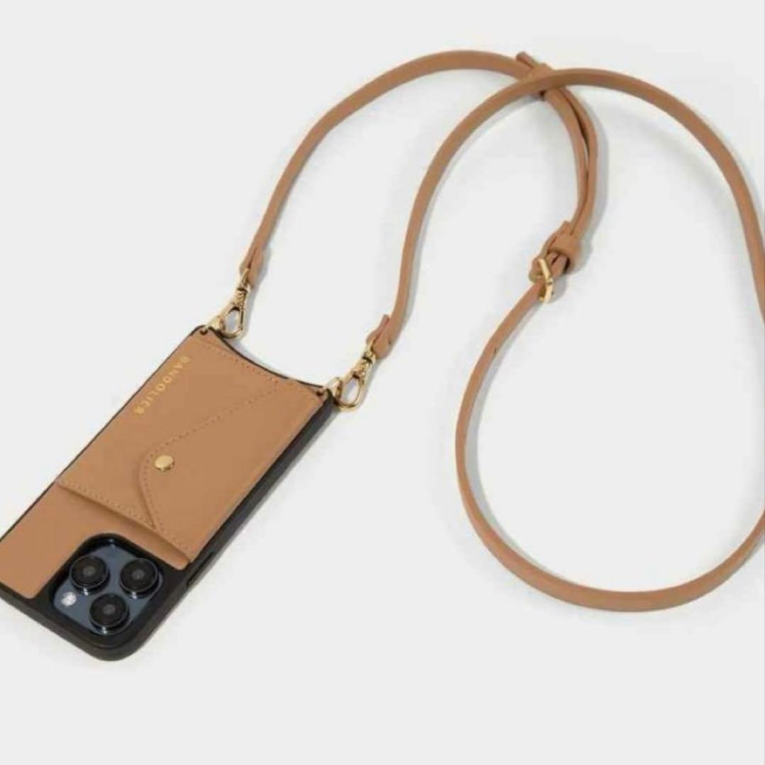 ◆バンドリヤー ドナ サイドスロット タン iPhone15 BANDOLIER