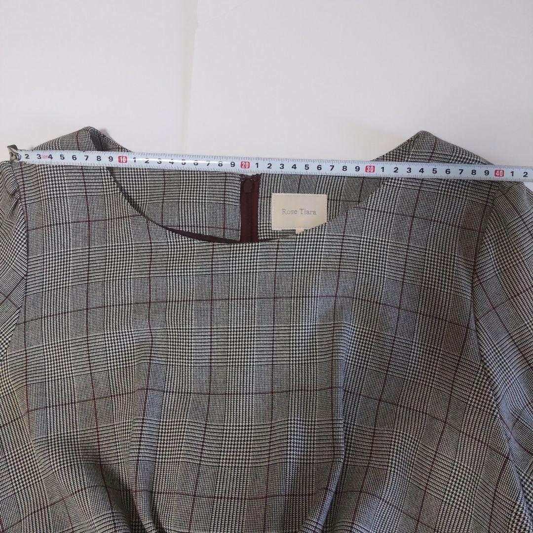 美品 チェック柄ワンピース ローズティアラ 大きいサイズ46