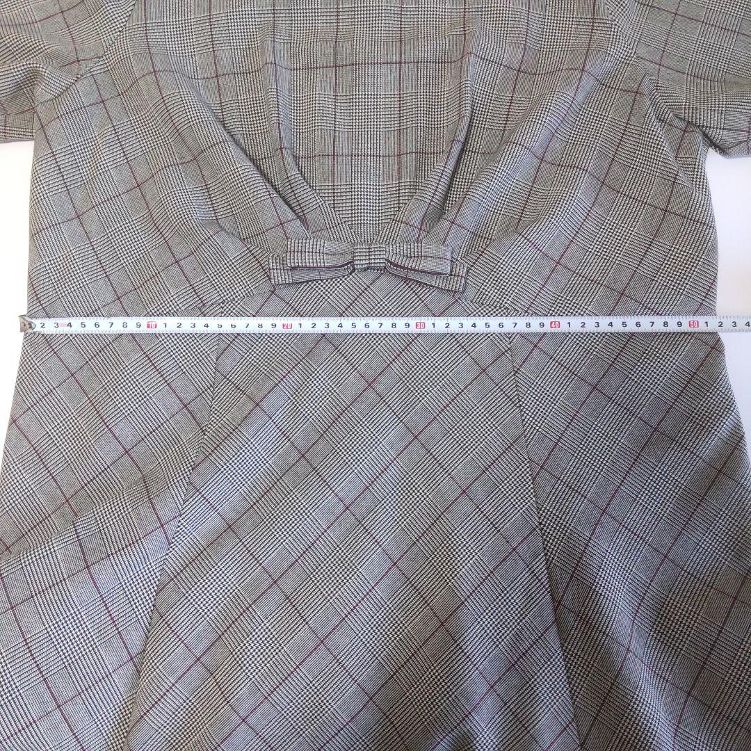 美品 チェック柄ワンピース ローズティアラ 大きいサイズ46