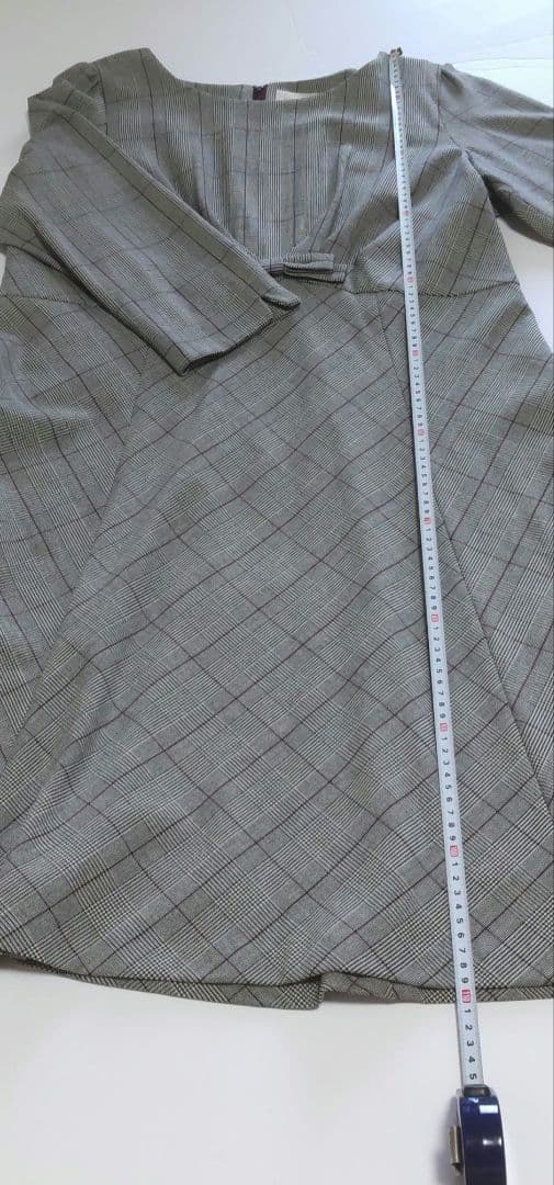 美品 チェック柄ワンピース ローズティアラ 大きいサイズ46