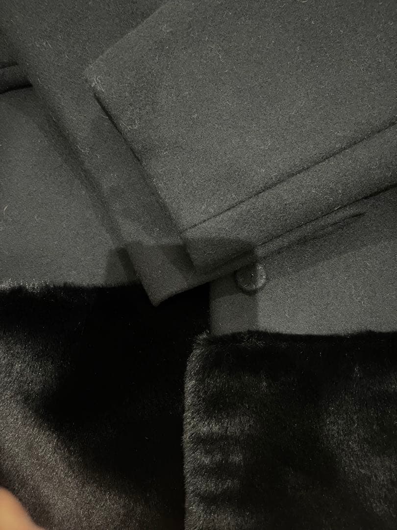 美品☆エムドットem. 裾ファーコート ブラック