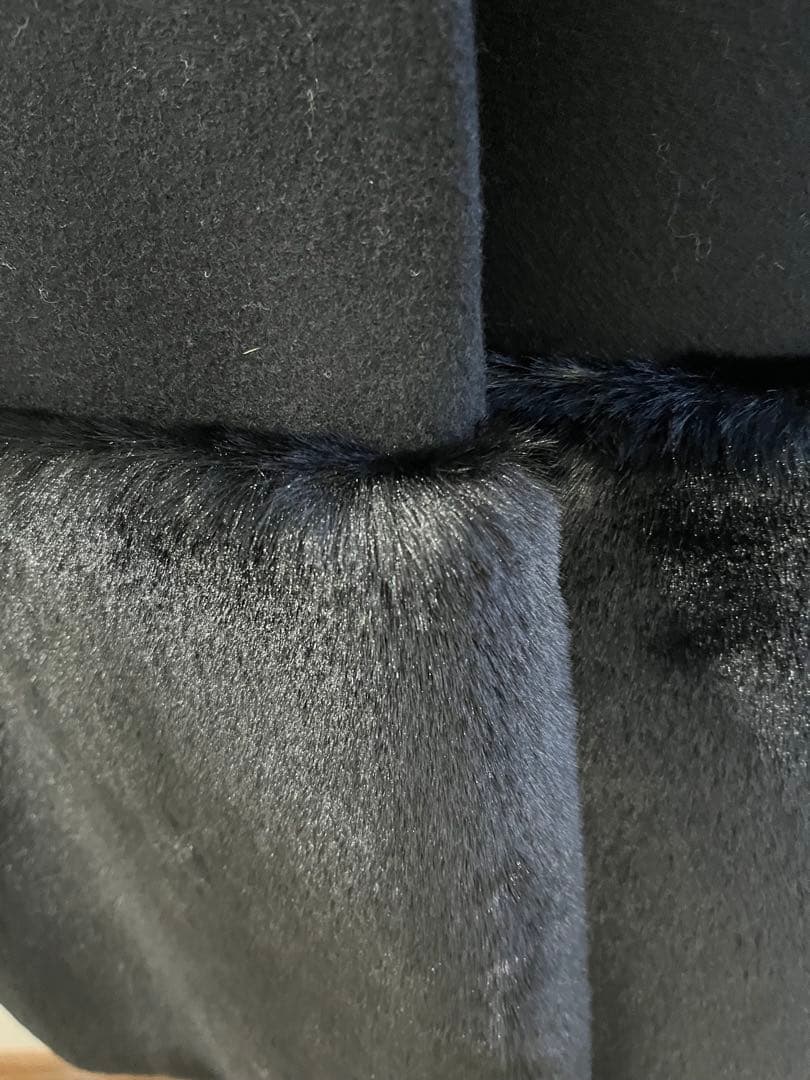 美品☆エムドットem. 裾ファーコート ブラック