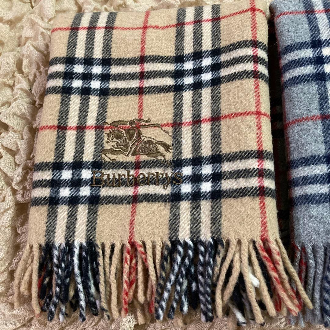 【美品】バーバリーロンドン ブランケットノバチェック 大判 マフラー　２枚セット