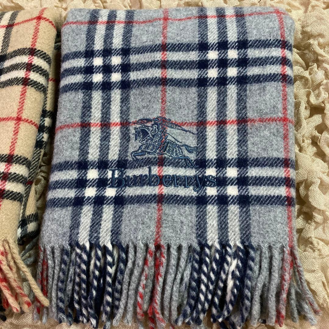 【美品】バーバリーロンドン ブランケットノバチェック 大判 マフラー　２枚セット