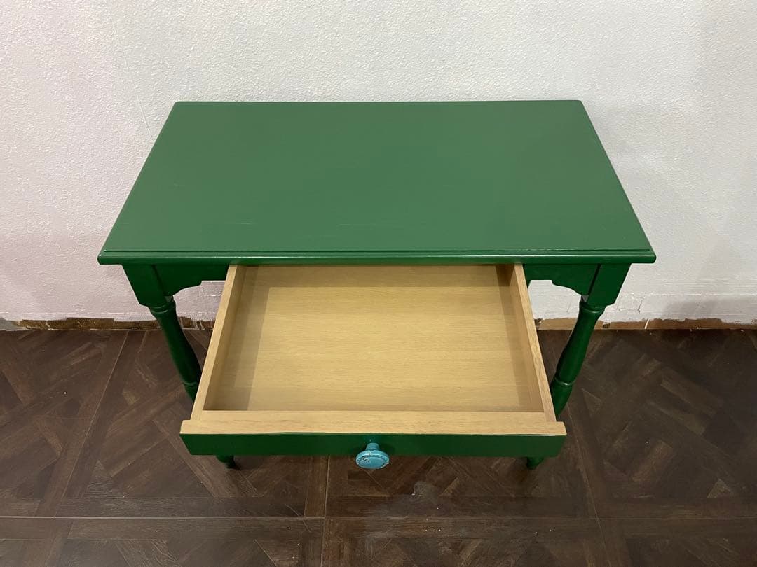 期間限定価格　アンティーク　テーブル　デスク　机　リペイント　世界一点物