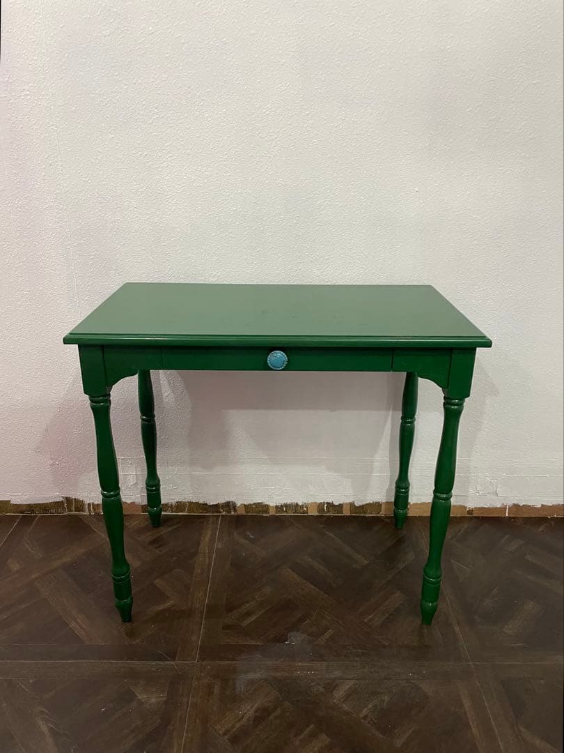 期間限定価格　アンティーク　テーブル　デスク　机　リペイント　世界一点物