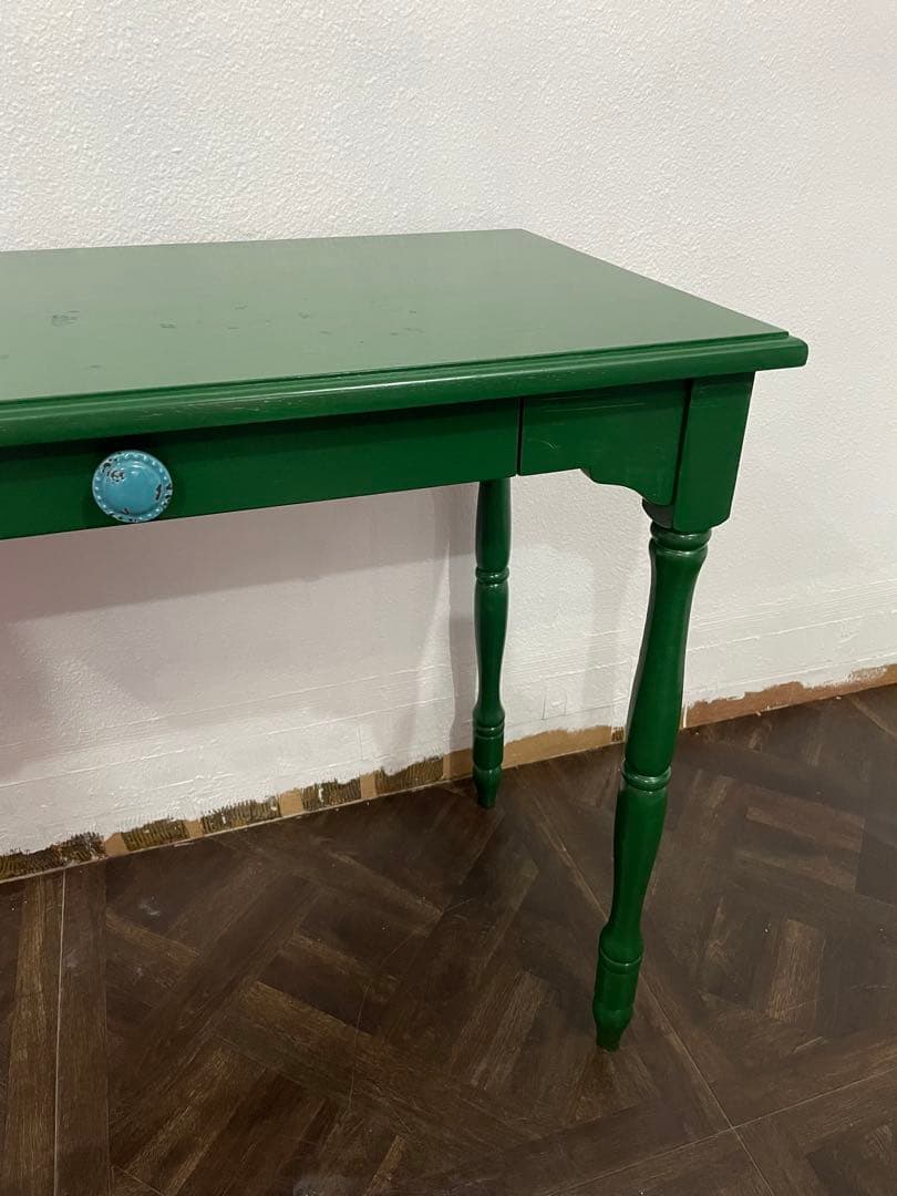 期間限定価格　アンティーク　テーブル　デスク　机　リペイント　世界一点物