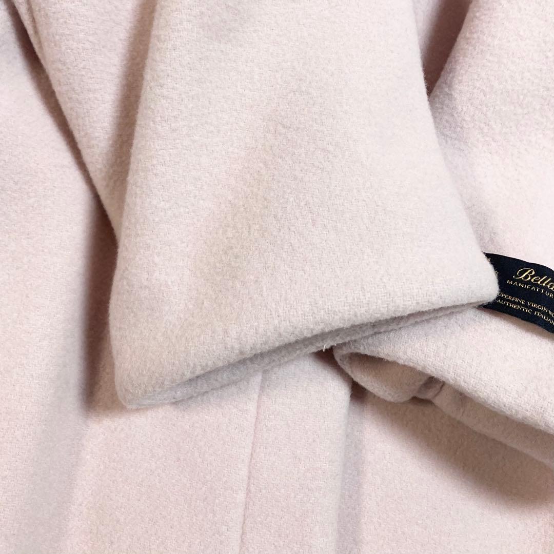 セルフォード ウール ビックカラーロングコート ライトピンク　38