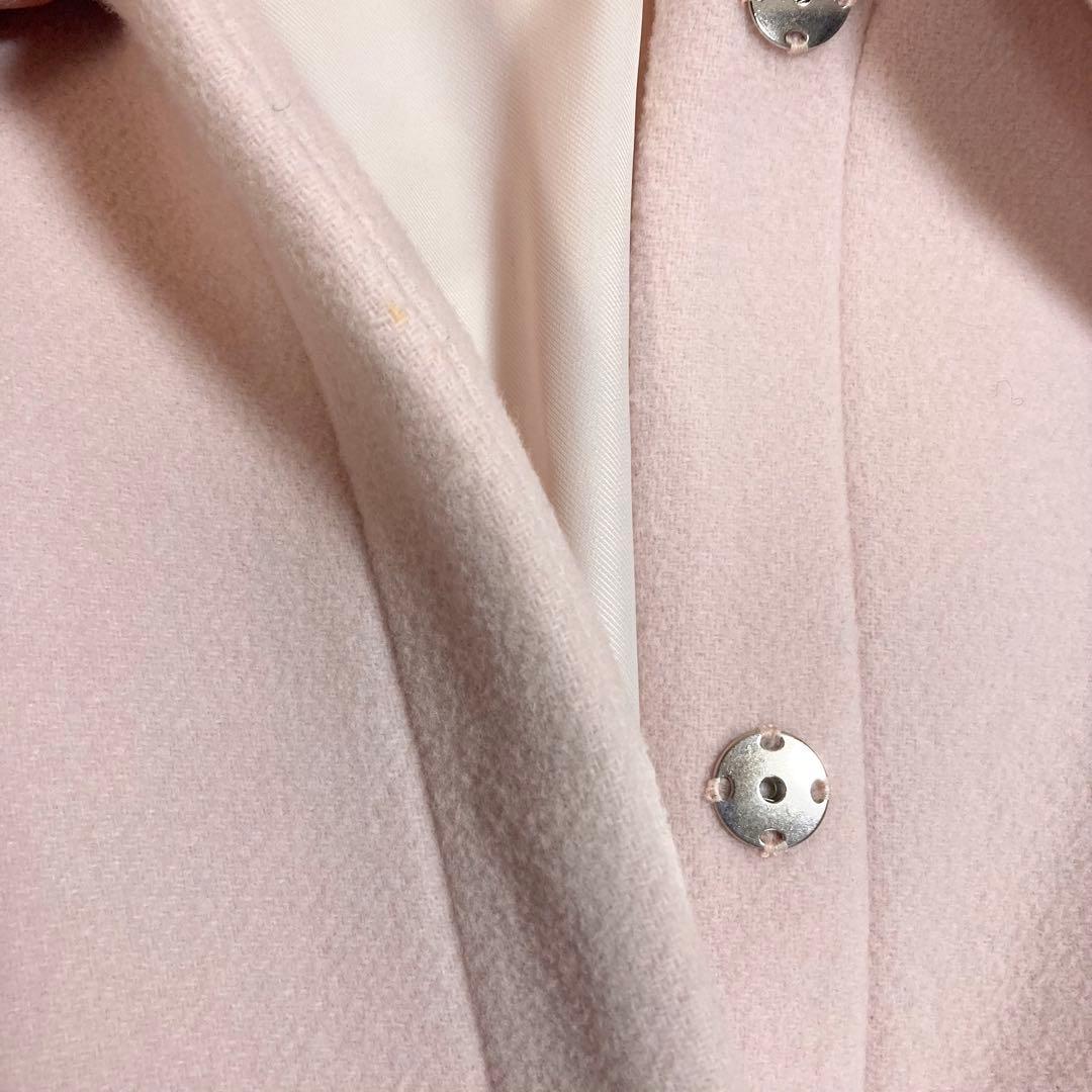 セルフォード ウール ビックカラーロングコート ライトピンク　38