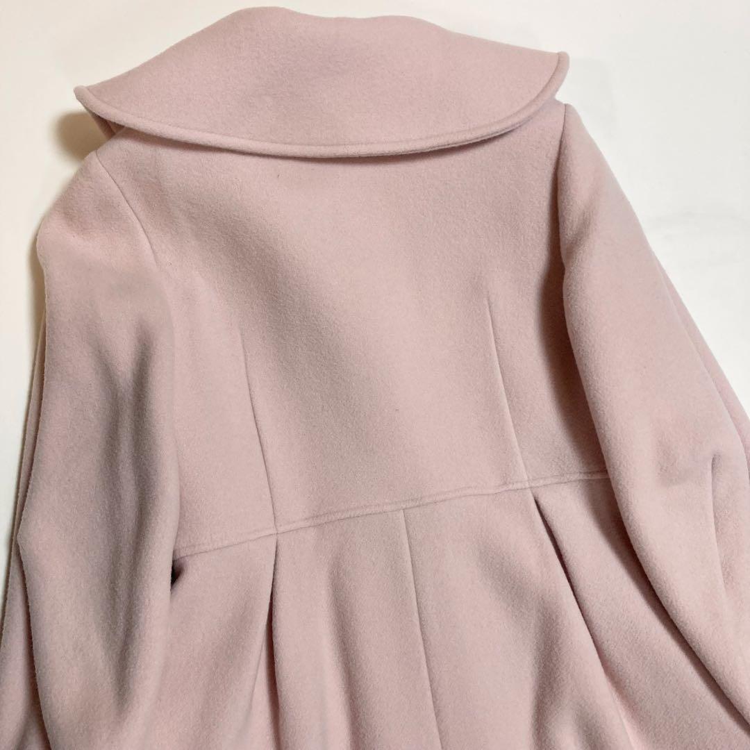 セルフォード ウール ビックカラーロングコート ライトピンク　38