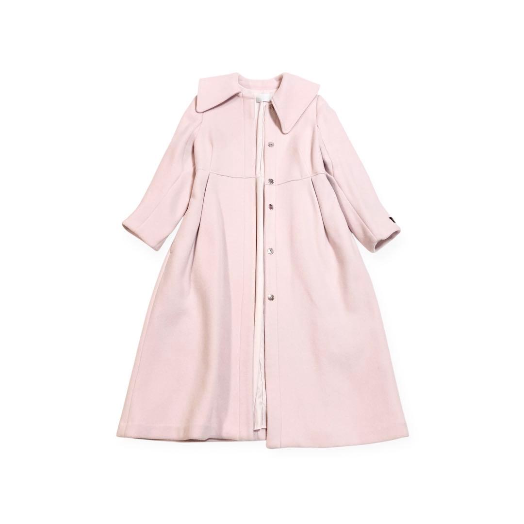 セルフォード ウール ビックカラーロングコート ライトピンク　38