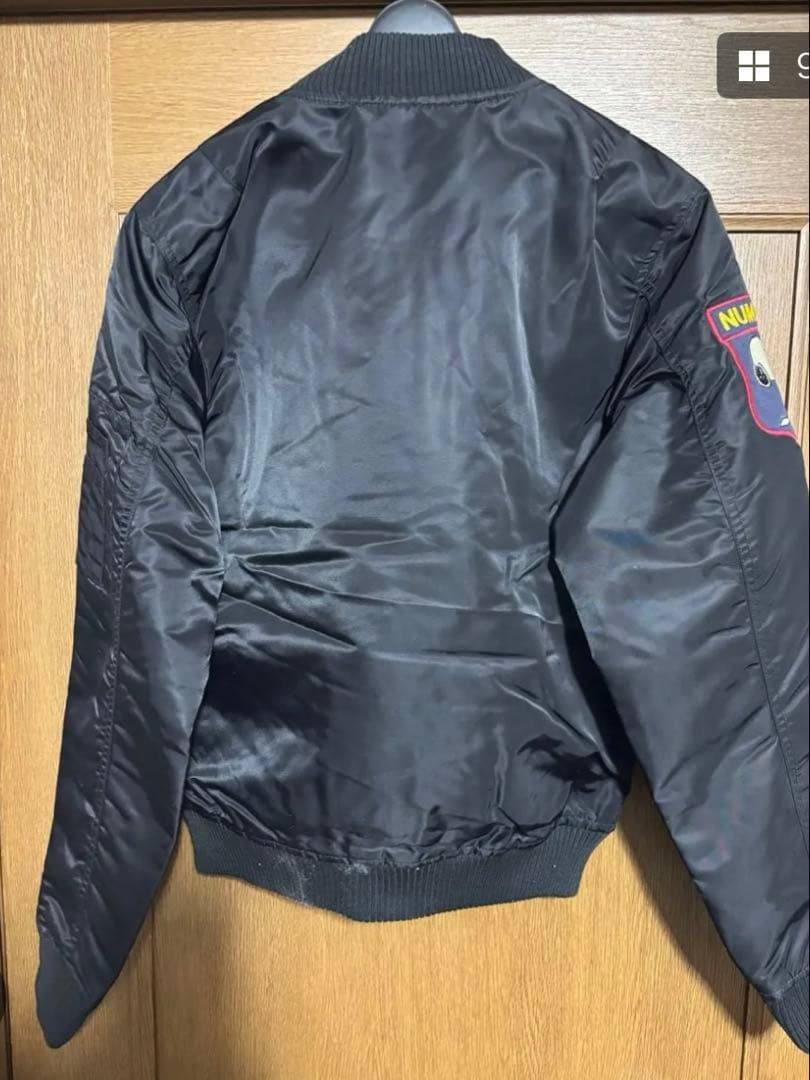 PEANUTS スヌーピー 刺繍 MA-1 中綿ジャケット M ブラック 新品