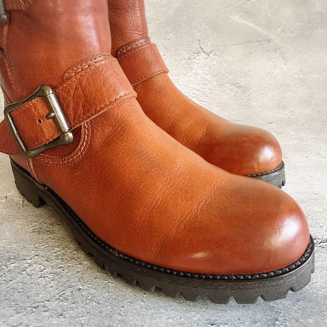 未使用級　PADRONE パドローネ　エンジニアブーツ　40 レザー　ブラウン