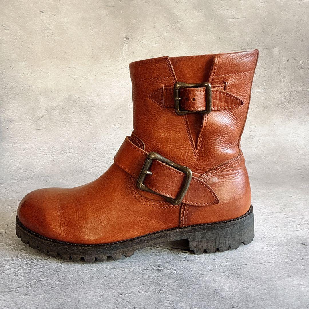 未使用級　PADRONE パドローネ　エンジニアブーツ　40 レザー　ブラウン