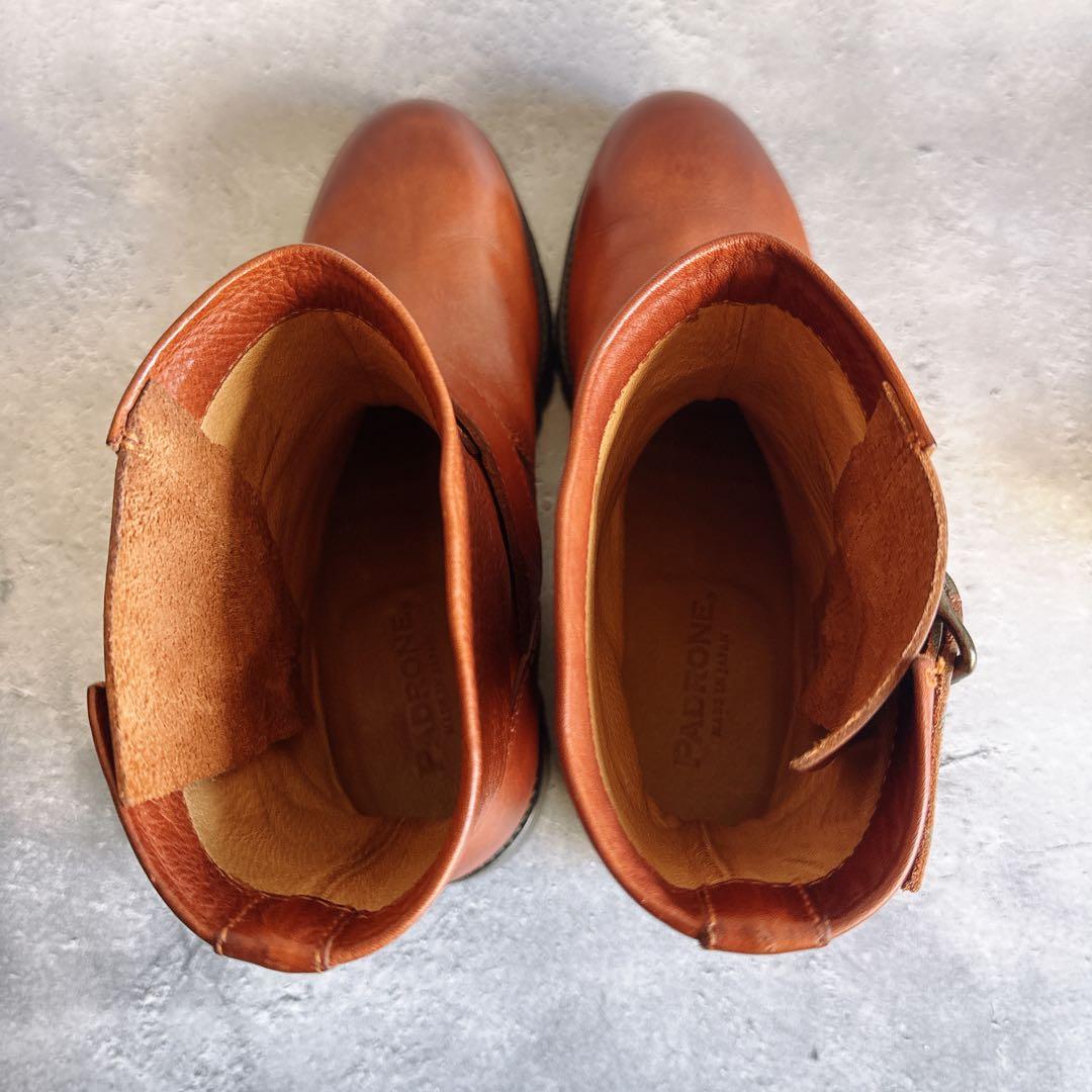 未使用級　PADRONE パドローネ　エンジニアブーツ　40 レザー　ブラウン