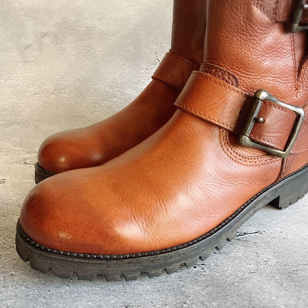 未使用級　PADRONE パドローネ　エンジニアブーツ　40 レザー　ブラウン