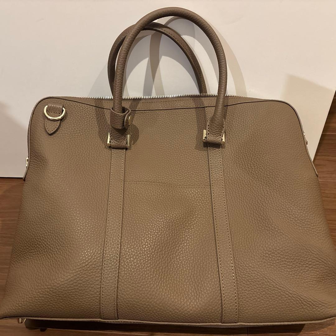 HAYNI ベージュ レザー ビジネスバッグ