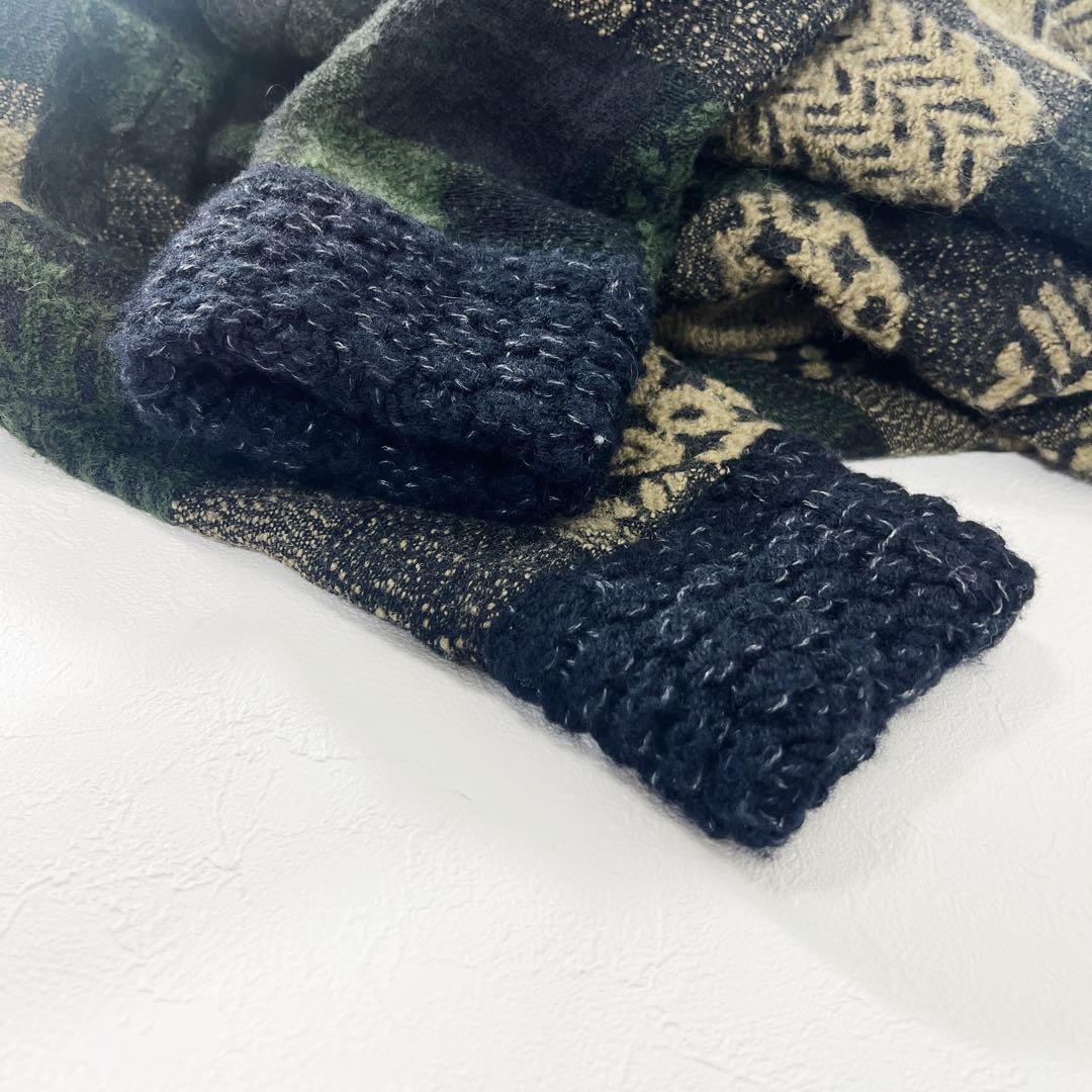 FUGAFUGA パッチワーク柄ジャガードコート ブラック カーキ フーガフーガ