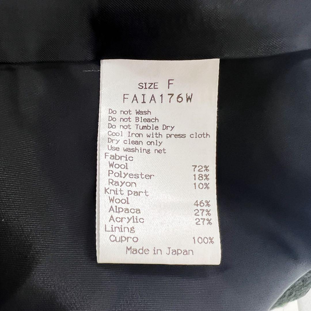 FUGAFUGA パッチワーク柄ジャガードコート ブラック カーキ フーガフーガ