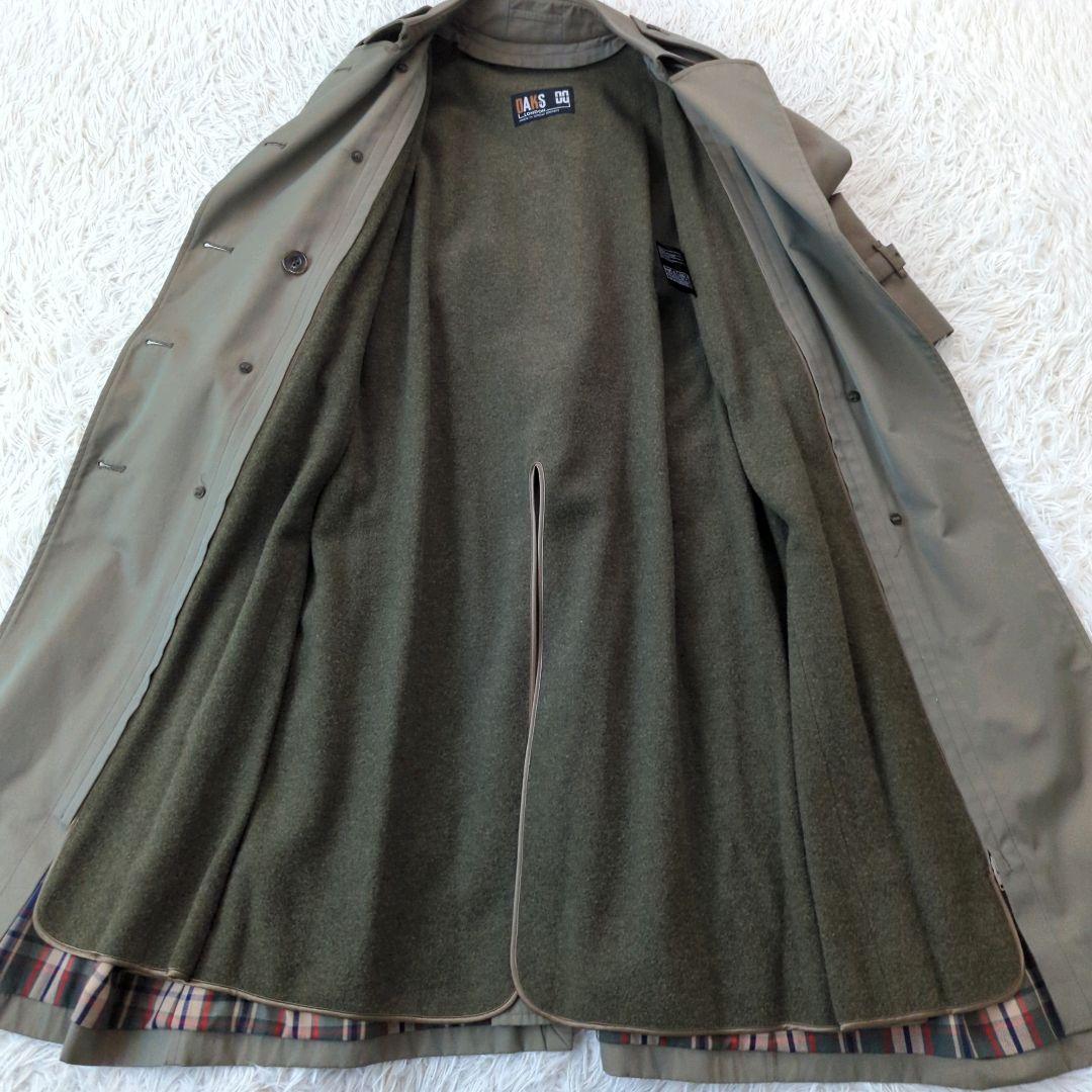 ダックス トレンチコート 英国製 ベルト ライナー ロング丈 チェック 玉虫 L