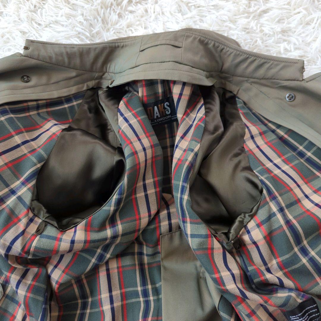 ダックス トレンチコート 英国製 ベルト ライナー ロング丈 チェック 玉虫 L