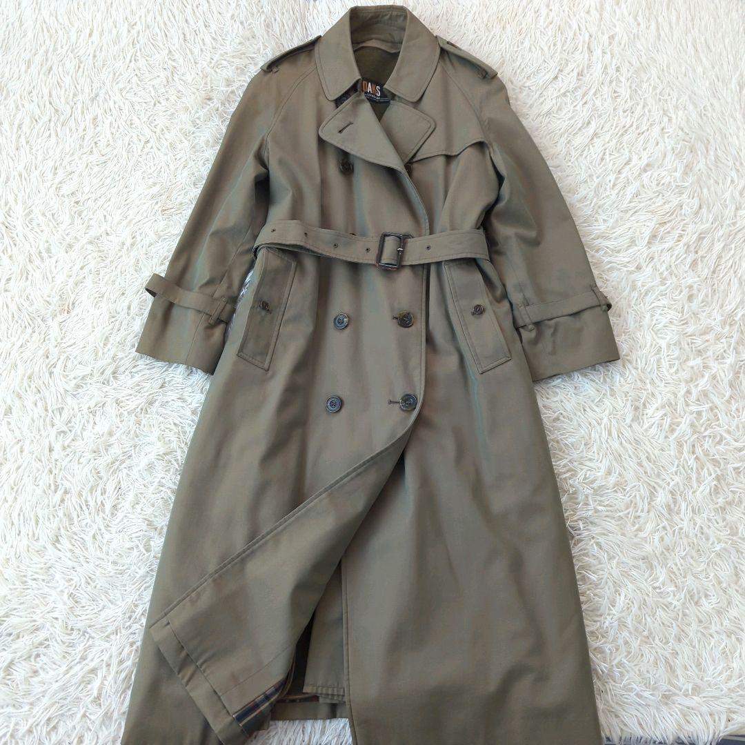 ダックス トレンチコート 英国製 ベルト ライナー ロング丈 チェック 玉虫 L