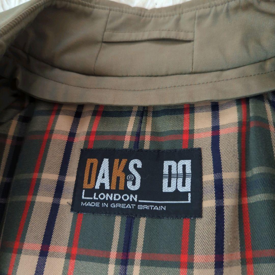 ダックス トレンチコート 英国製 ベルト ライナー ロング丈 チェック 玉虫 L