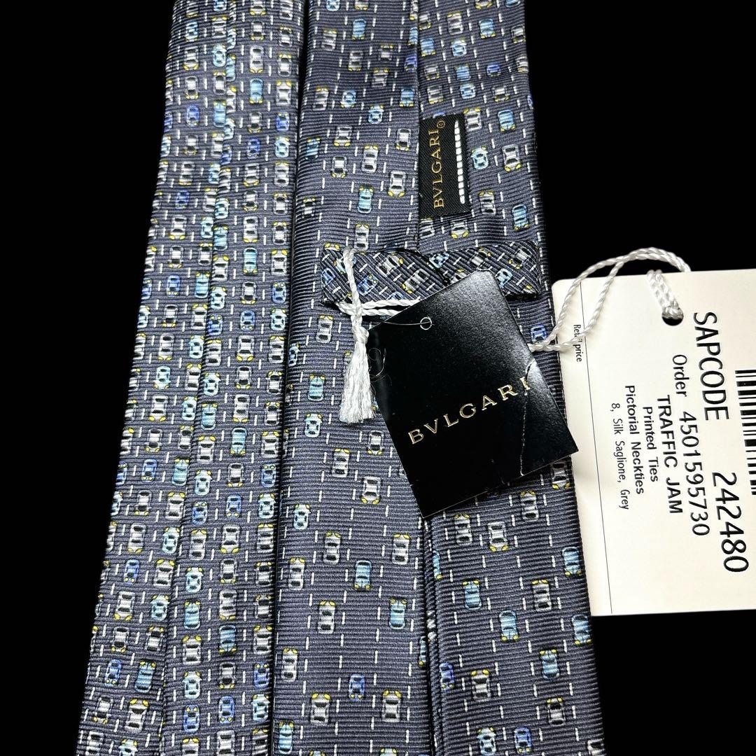 未使用 箱付 BVLGARI ブルガリ ネクタイ 車柄 イベント 年末年始