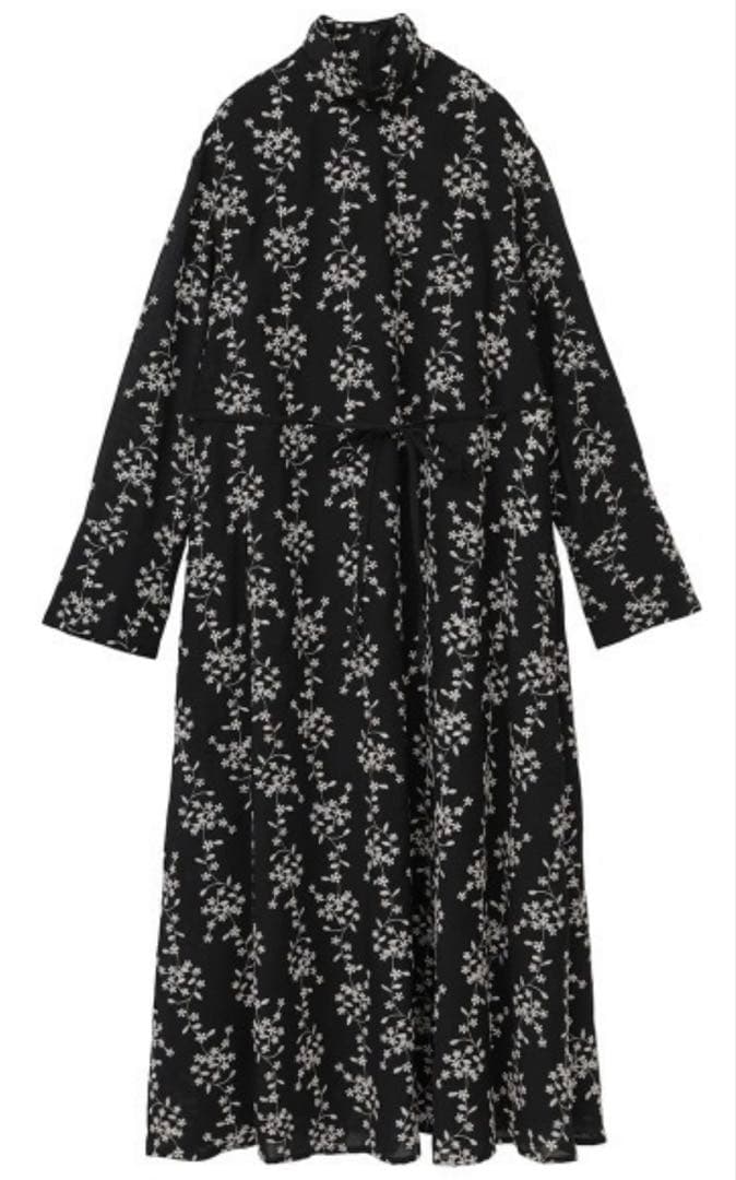 CLANE:クラネ　STRIPE FLOWER EMBROIDERYワンピース