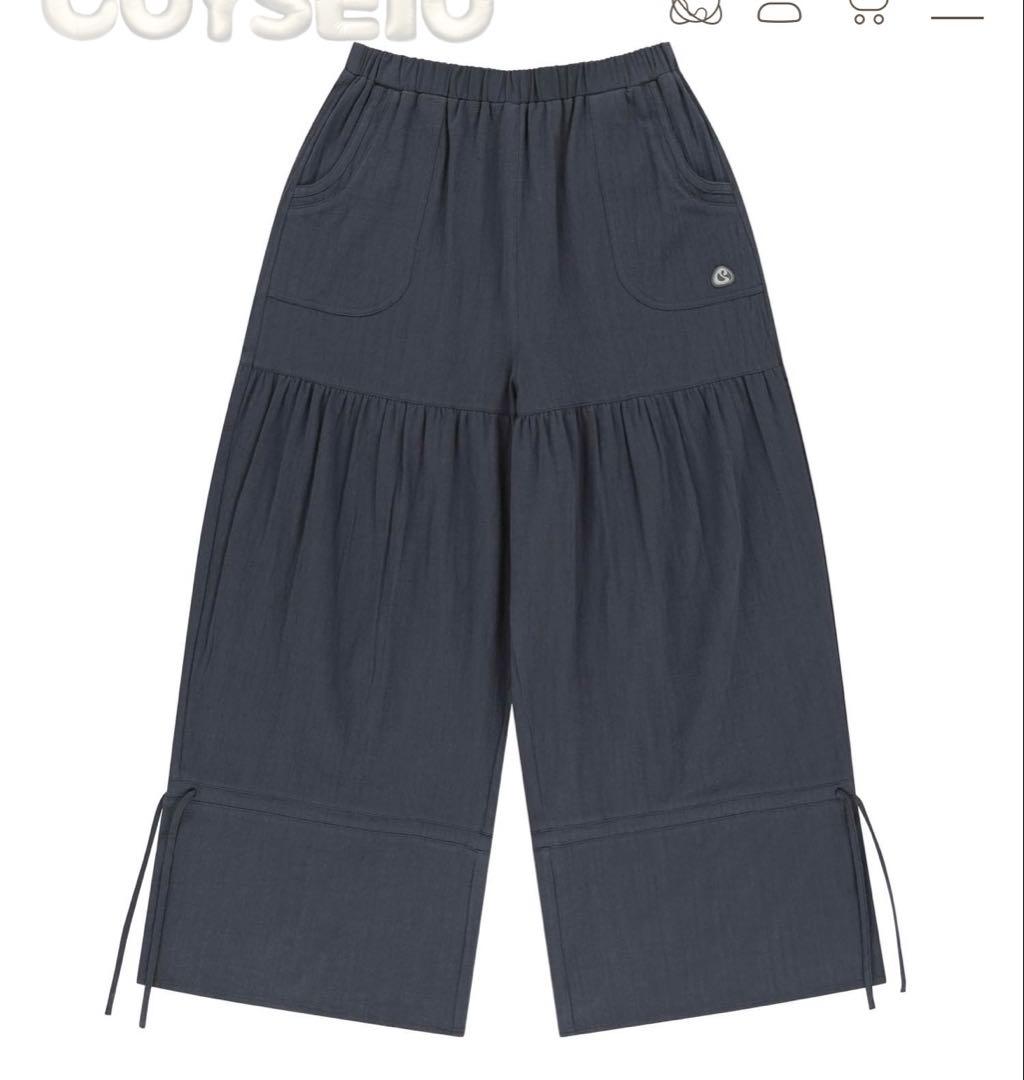 Coyseio コイセイオ SHIRRING ROUGH PANTS NAVY