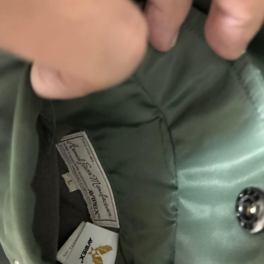 美品 AVIREX MA-1 L緑 アヴィレックス フライトジャケット