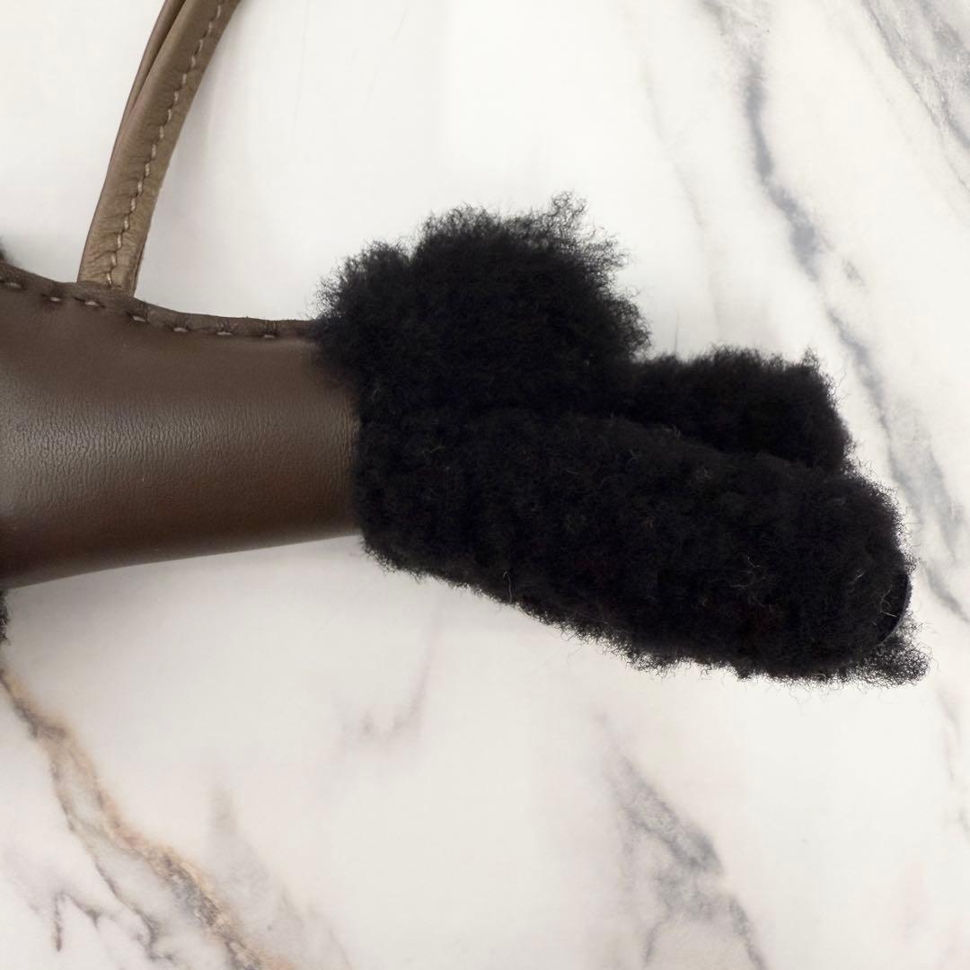 【新品未使用】エルメス バディ チャーム ブラック×ショコラ W刻印