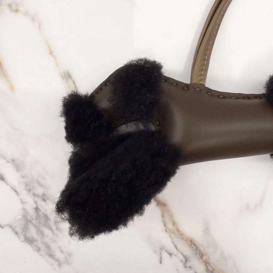 【新品未使用】エルメス バディ チャーム ブラック×ショコラ W刻印