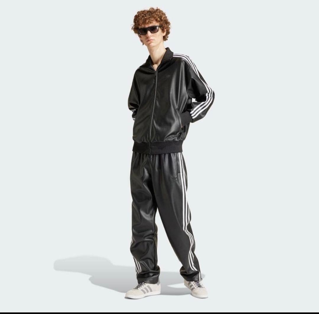 adidas アディダス フェイクレザー トラックパンツ pablo vinci