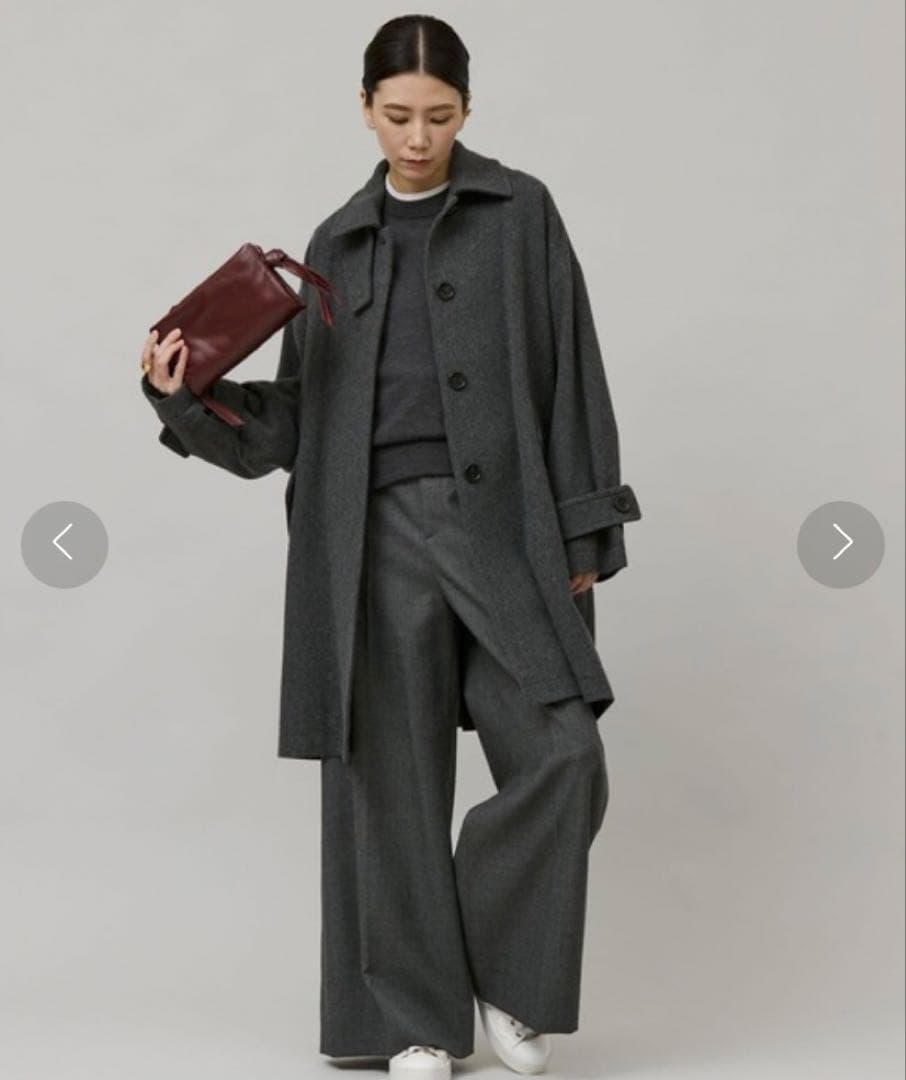 Curensology 2023AW メルトンステンカラーコート　グレー