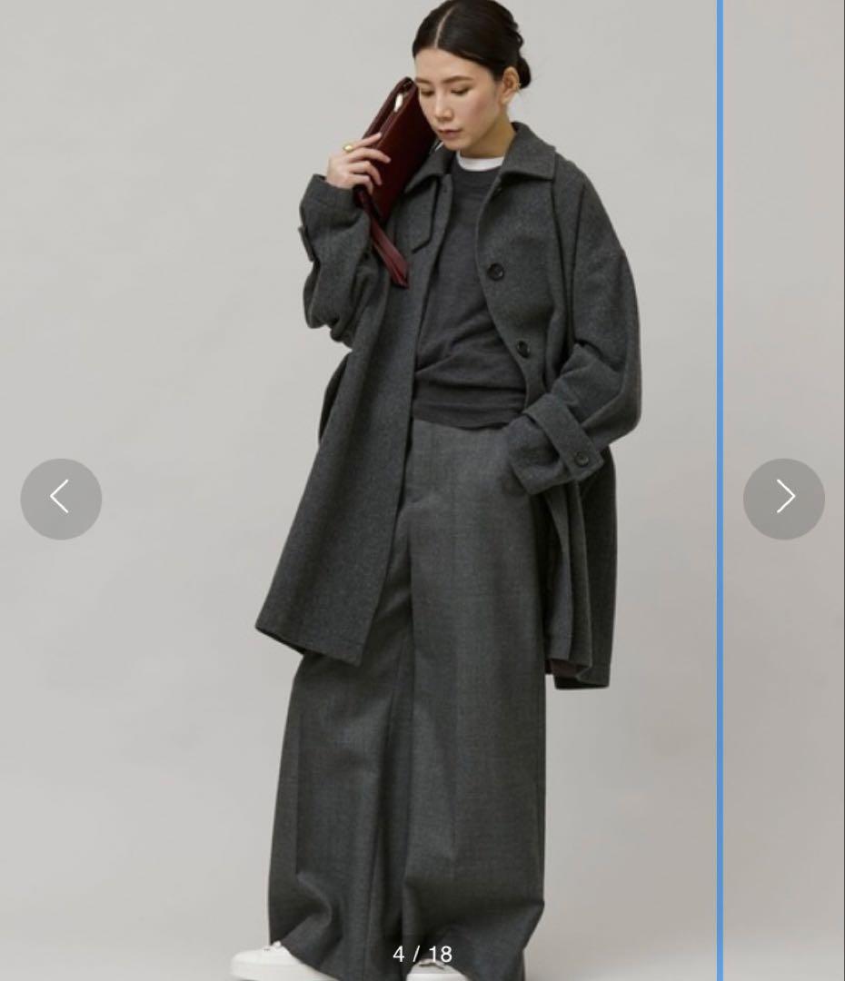 Curensology 2023AW メルトンステンカラーコート　グレー