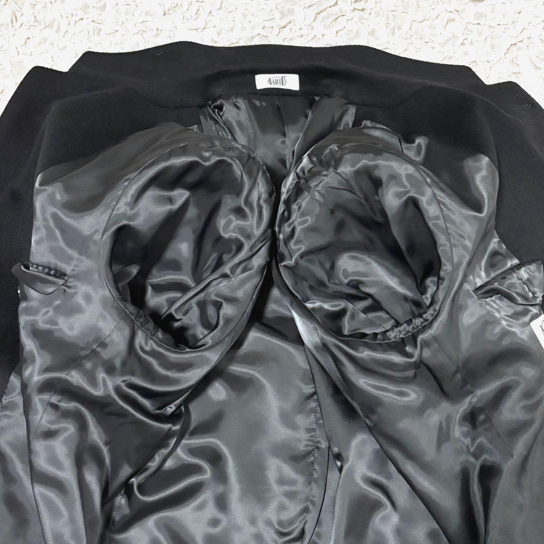 美品 VARIE チェスターコート ロング 比翼 カシミヤ100 黒 A5 M