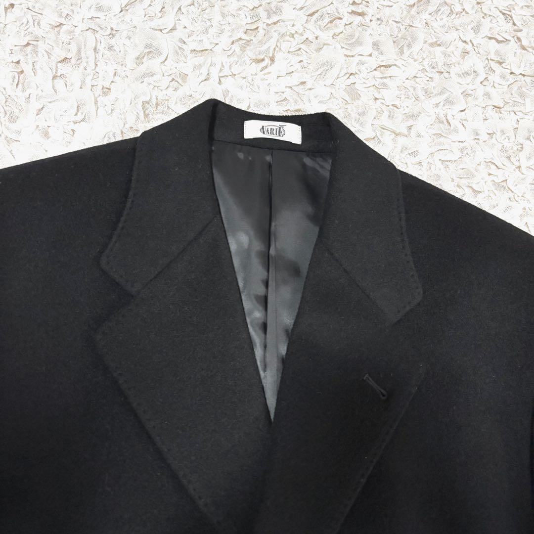 美品 VARIE チェスターコート ロング 比翼 カシミヤ100 黒 A5 M