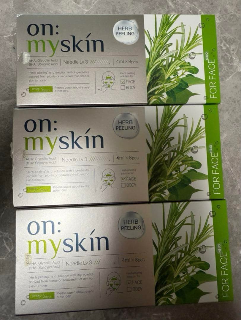 新品未使用未開封　オンマイスキンハーブピーリング 　8p入りフェイス用　3箱