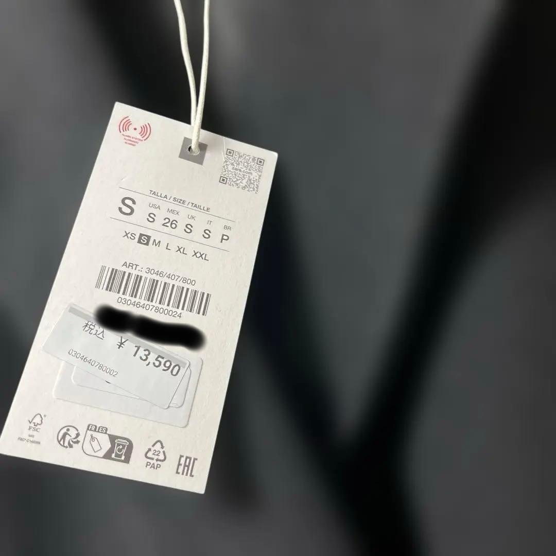 新品未使用ZARA ブラック ソフトオーバーサイズコートロングコート　Sサイズ