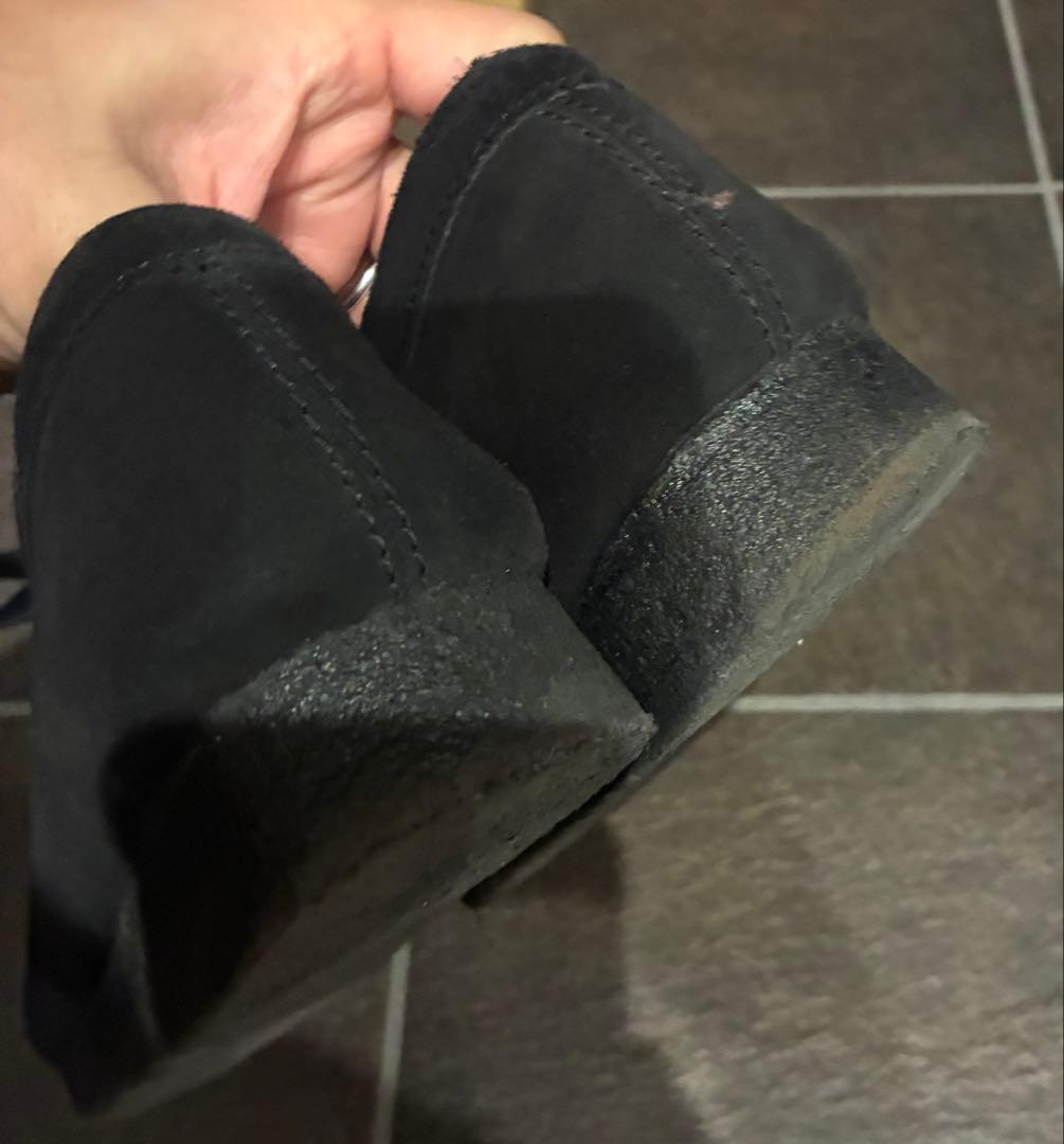 クラークス　黒 スエード レースアップシューズ